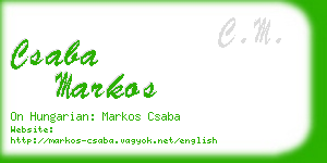 csaba markos business card